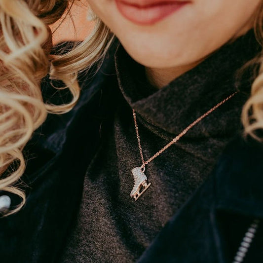 Golden Skating Love Necklace by Brilliance & Melrose