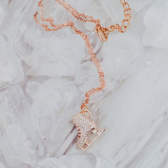 Golden Skating Love Necklace by Brilliance & Melrose