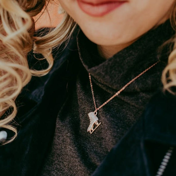 Golden Skating Love Necklace by Brilliance & Melrose